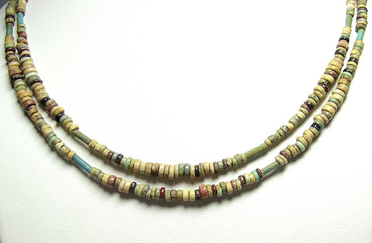 Αρχαία Αίγυπτος, τελευταία εποχή Faience Φορετά δύο αιγυπτιακά κοσμήματα από φαιάνη - από μια παλιά γερμανική συλλογή. - 460 mm (χωρίς τιμή ασφαλείας) #3.2