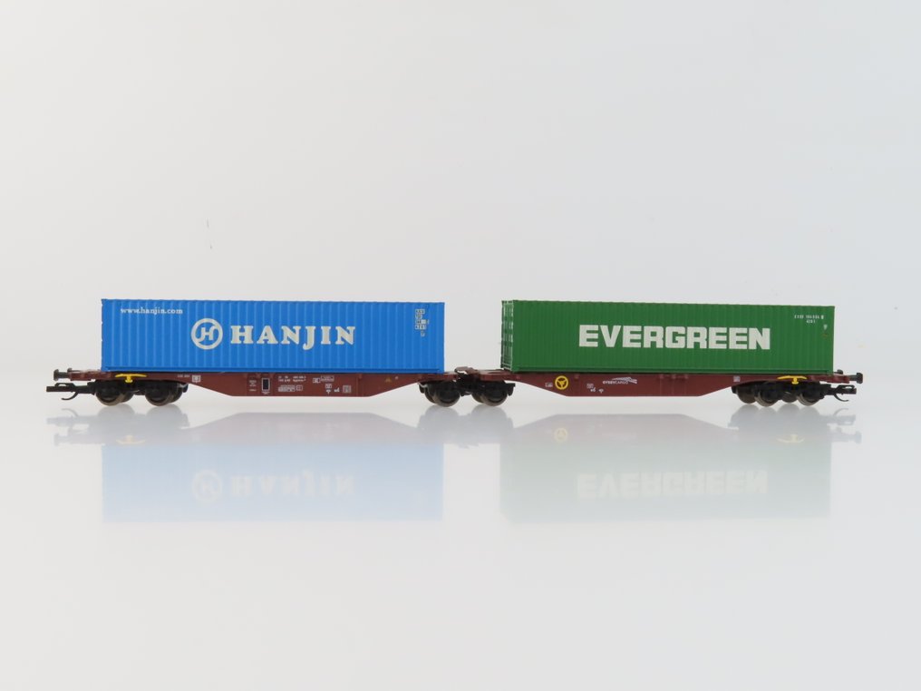 Tillig TT Bahnen TT - 18071 - Model train freight carriage (1) - Double six-axle container carrier - GYSEV Cargo #1.0