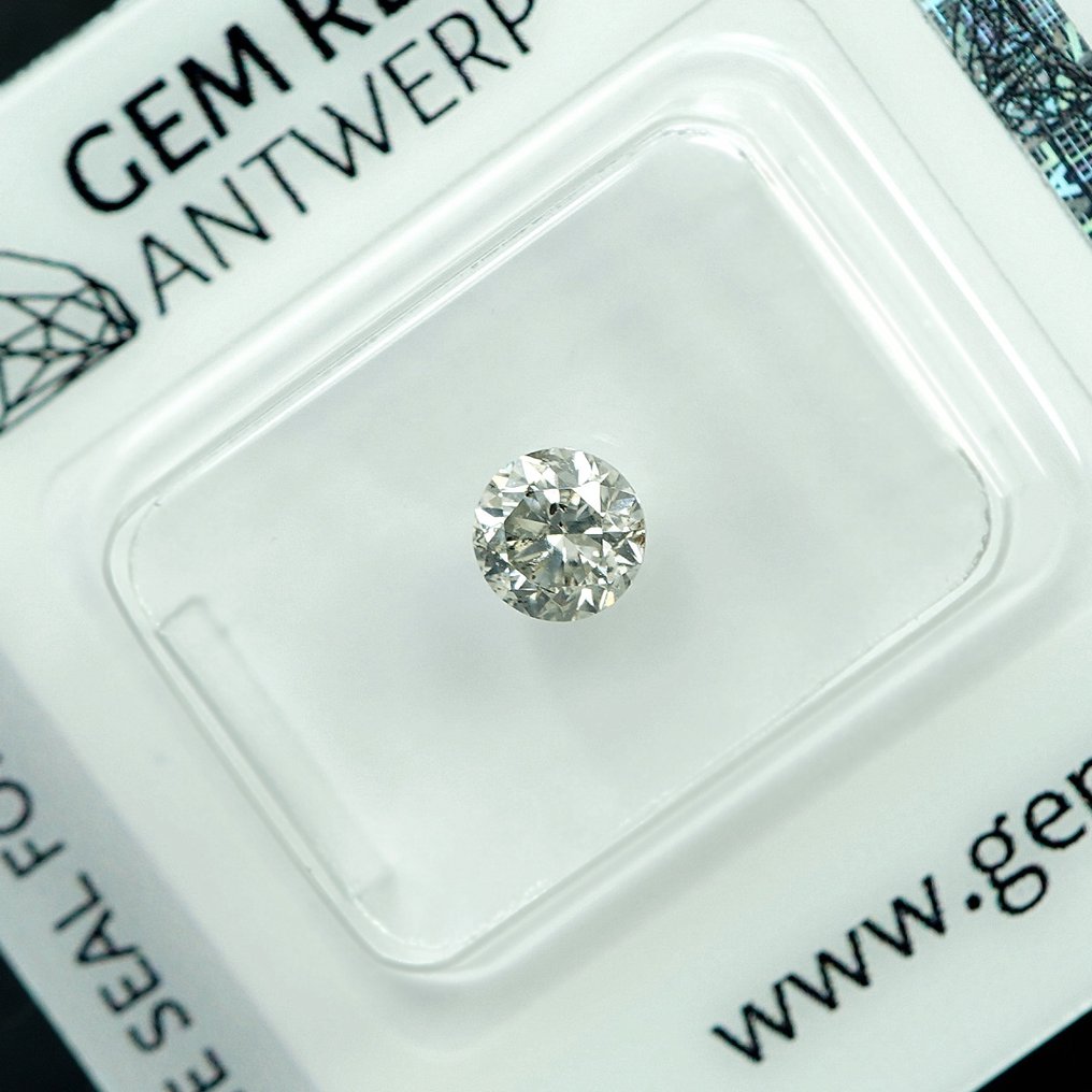 1 pcs Diamant (Natur) - 0.52 ct - Rund - I - I1 - Gem Report Antwerp (GRA) #4.3