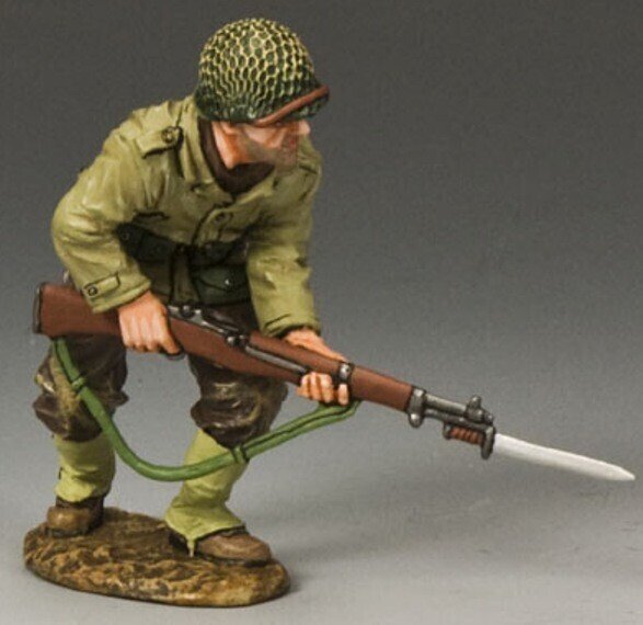 King & Country - Figure - King & Country DD185 Amerikaanse soldaat met geweer en bajonet (miniatuur) - Tin #1.0