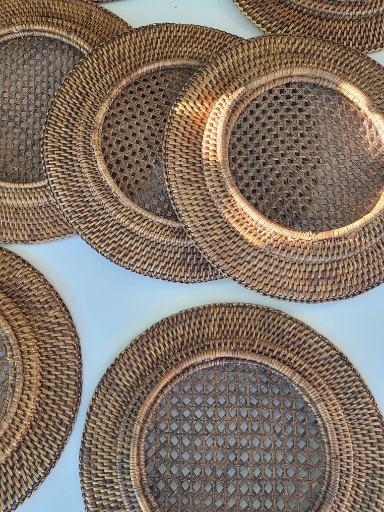 Flamant - Teller (8) - Met dienblad - Rattan, Bambus - Untertafeln #4.3