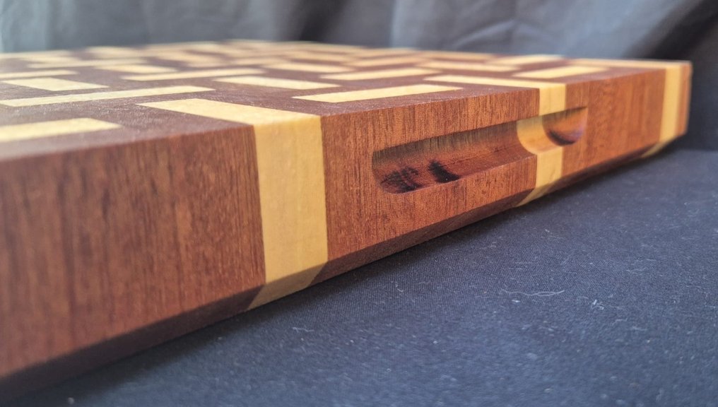 Tray - Solid mahogany and alder cutting board with end grain - 33x29x4cm - Italian craftsmanship - Mahogany, Alder #2.1