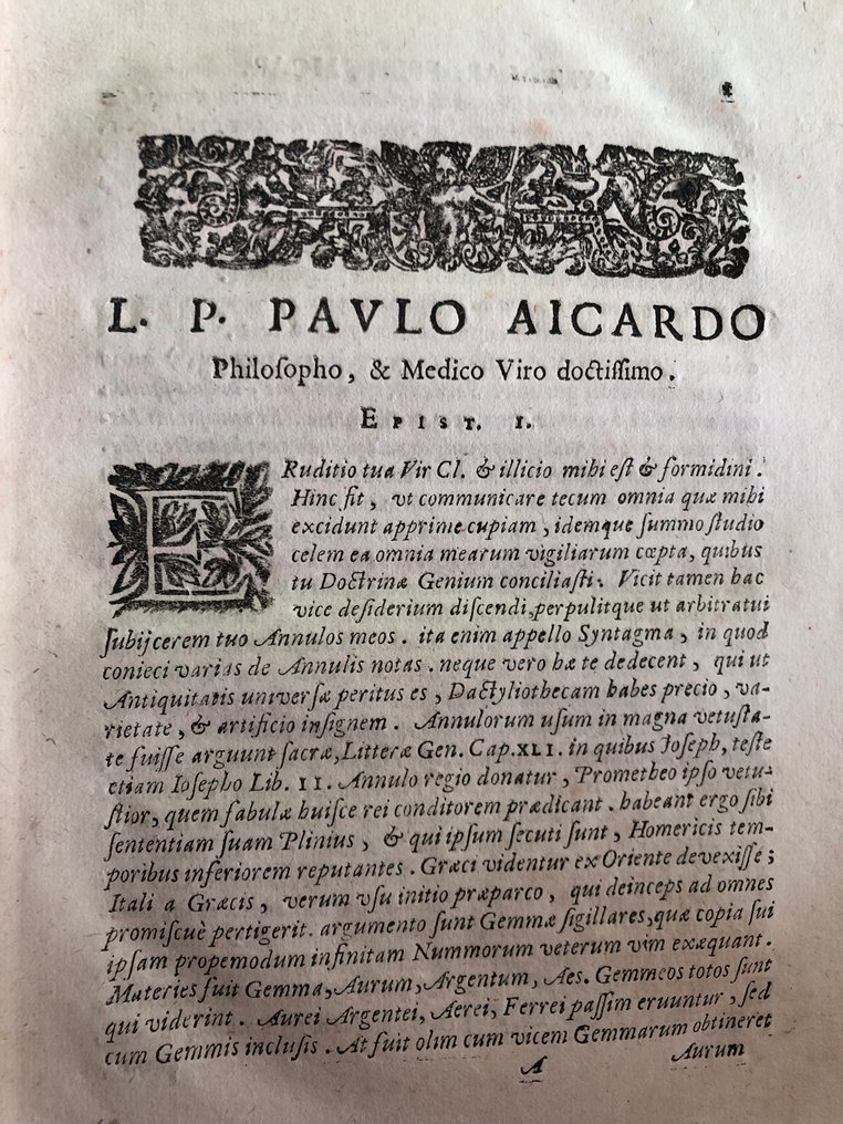Laurentius Pignorius - Laurentii Pignorii Patavini Symbolarum Epistolicarum Liber - 1694 #3.2