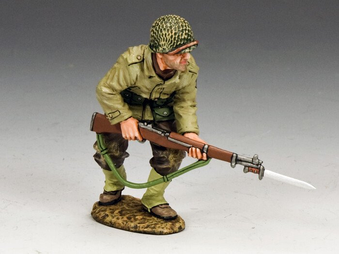 King & Country - Figure - King & Country DD185 Amerikaanse soldaat met geweer en bajonet (miniatuur) - Tin #1.0