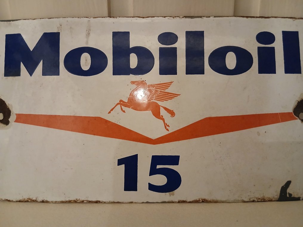 Mobil Oil - Mobiloil emaille tábla - Zománc jel - Zománc #1.0