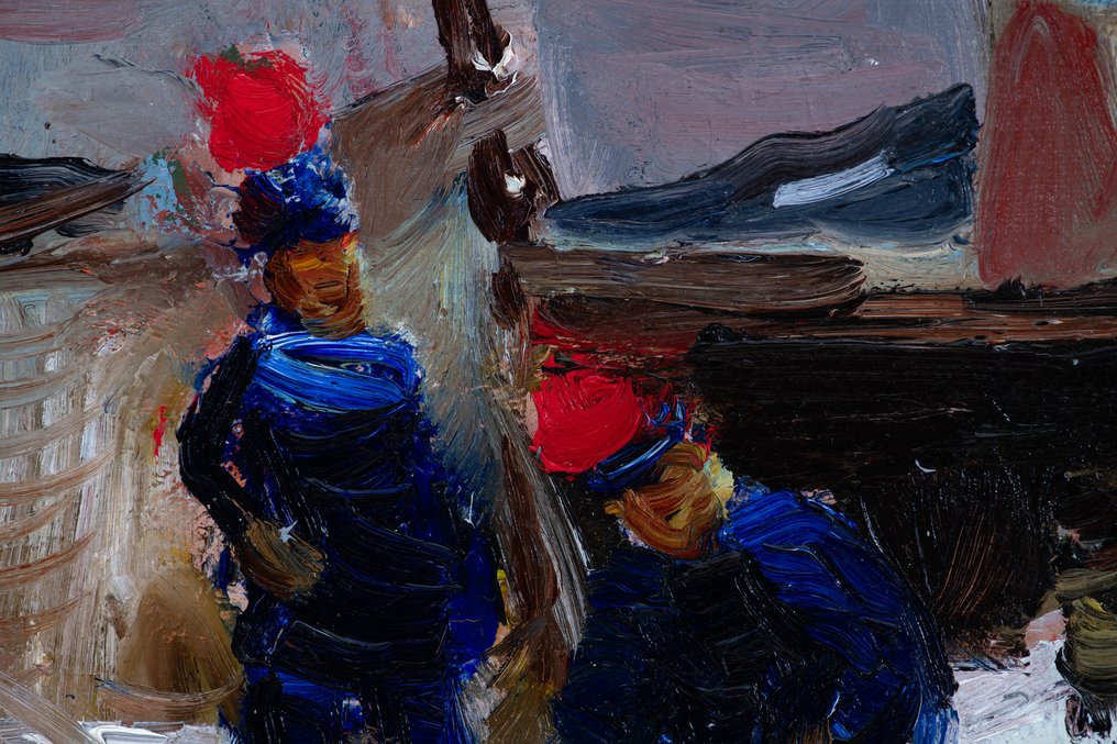 Sten Larson (1908-1999) - Sami Figuren Sorteren de Visvangst (NO RESERVE) #4.3