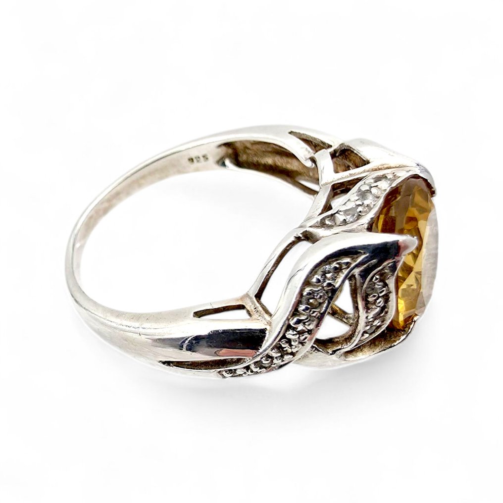 Senza Prezzo di Riserva - Anello Argento - Citrine (Certificata) #3.2
