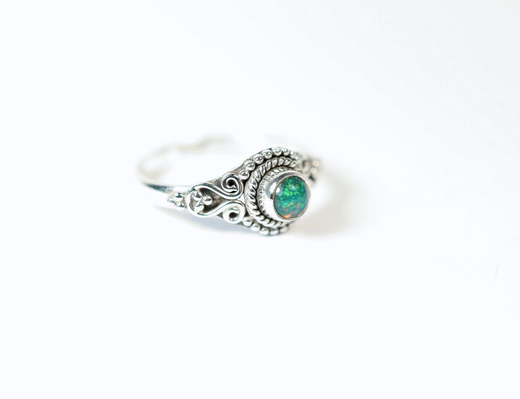 Schwarzer Chalama Opal Gyűrű / cabochon / új- 2.78 g - (1) #1.0