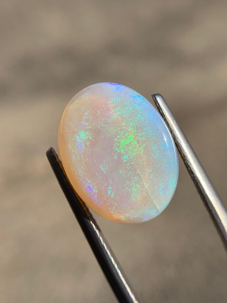 Ingen reservasjonspris Flerfarget, Hvit, Grønn, Fiolett Opal - 6.79 ct - Det internasjonale gemologiske institutt (IGI) - Australsk Opal #1.0