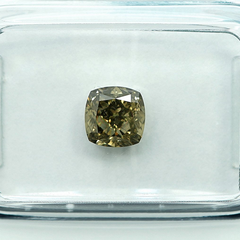 1 pcs 钻石  (天然色彩的)  - 1.14 ct - 枕形 - Fancy 稍帶灰色的 黄色 - SI2 微内含二级 - 国际宝石研究院（IGI） #3.2