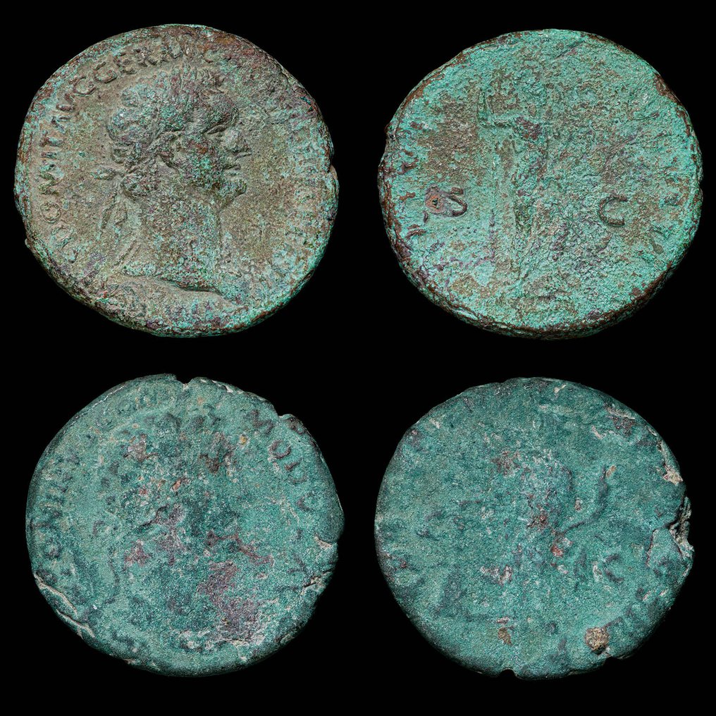 罗马帝国. Domitian & Marcus Aurelius. As 2 Coins lot  (没有保留价) #1.0