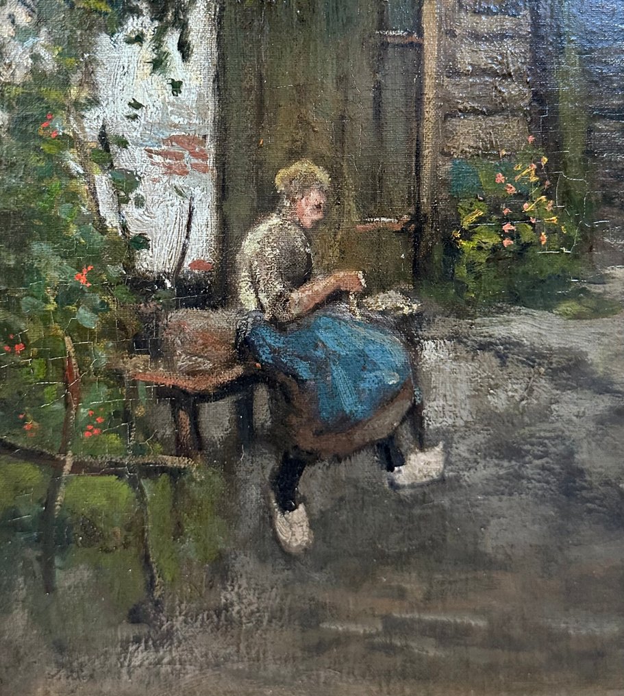 Louis Bron (1884-1959) - Vrouw op stoel in de tuin NO RESERVE #3.2