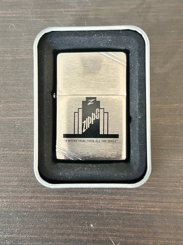 Zippo - A18-A week’s Trial silver metallic Zippo - Sem preço de reserva - Isqueiro - Aço #1.0
