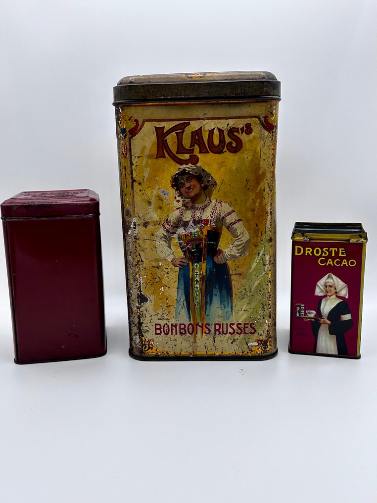 Klaus’s; Blooker’s; Droste - 锡盒 (3) - 锡 - 古董锡罐 #1.0