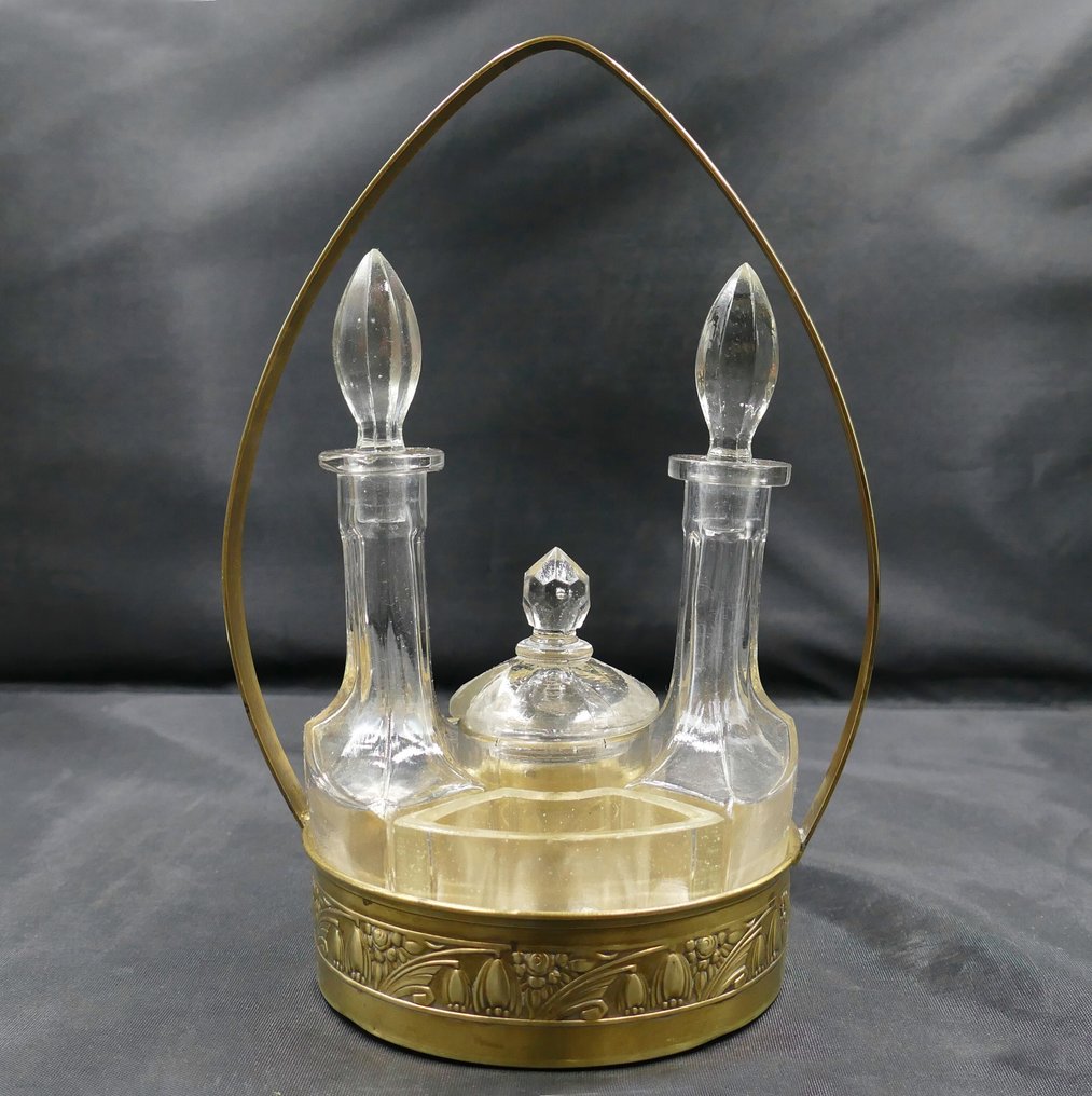 Bordservice - Glas, Messing, Olie- og eddike-distributør. #1.0