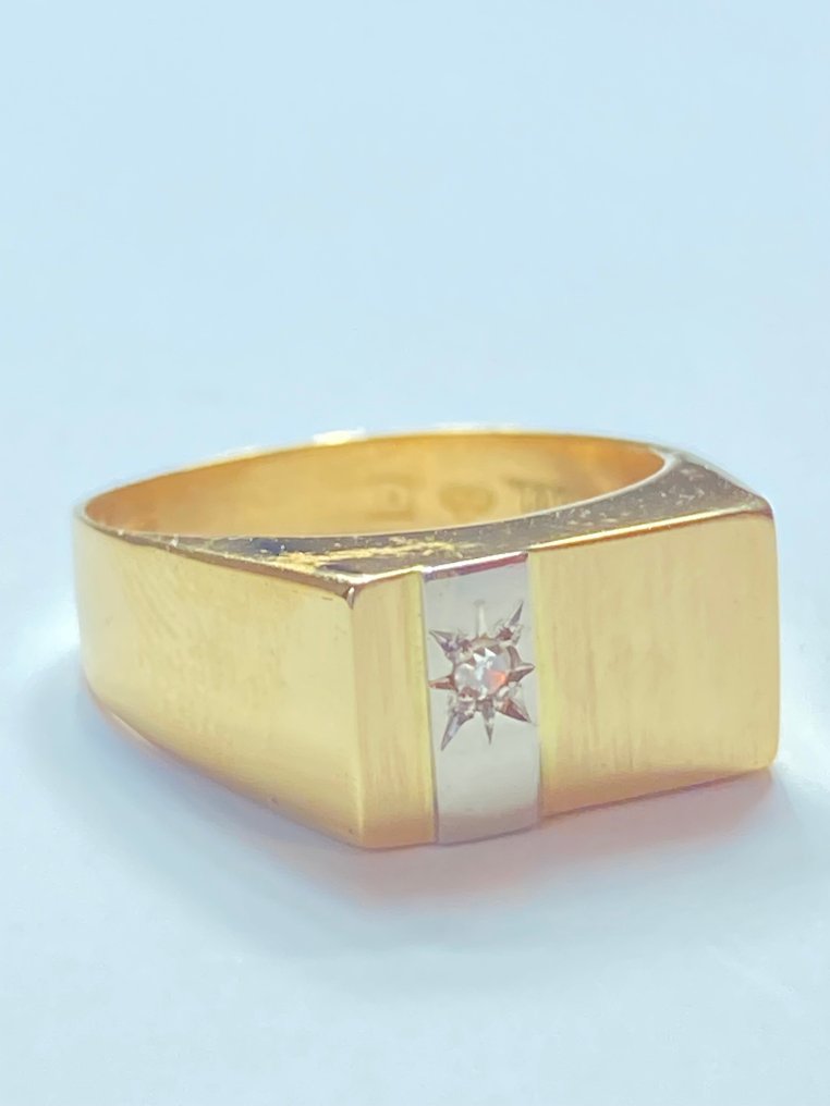 χωρίς τιμή ασφαλείας - Δαχτυλίδι - 18 καράτια Κίτρινο χρυσό Διαμάντι (Φυσικό)  #1.0