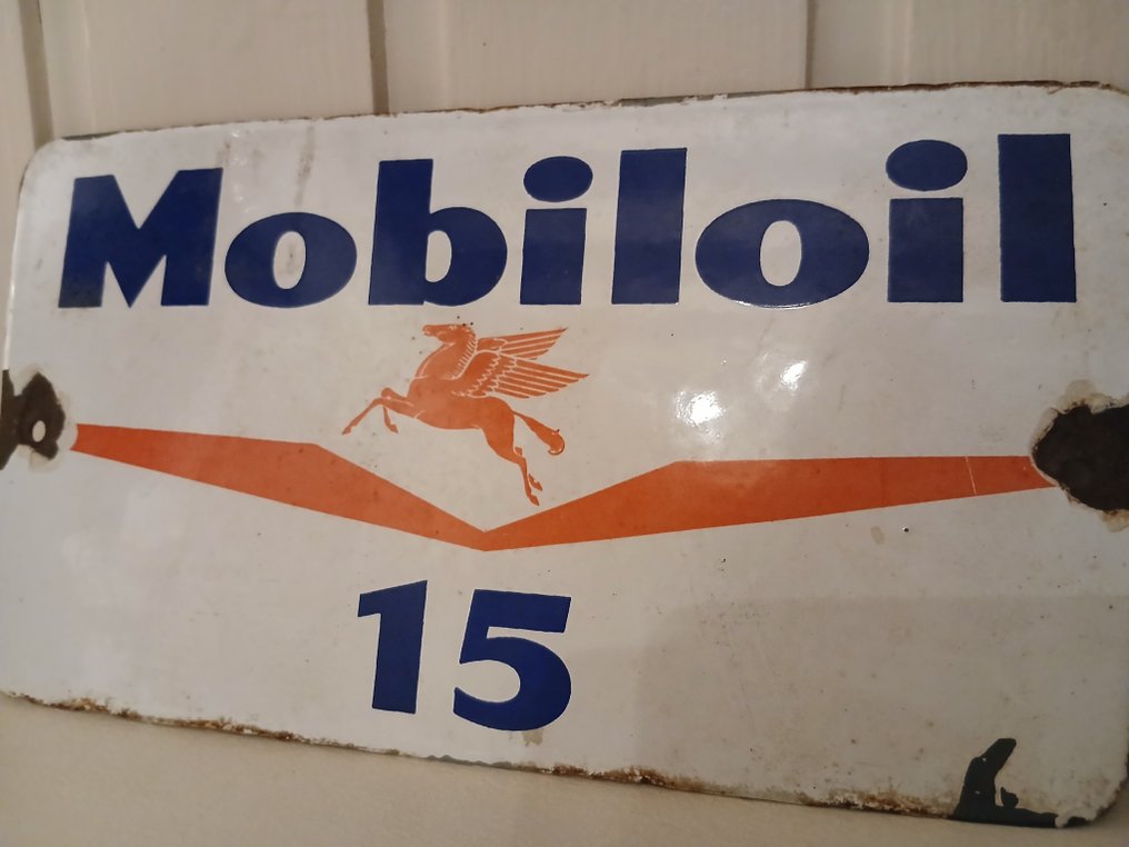 Mobil Oil - Mobiloil emaille tábla - Zománc jel - Zománc #2.1