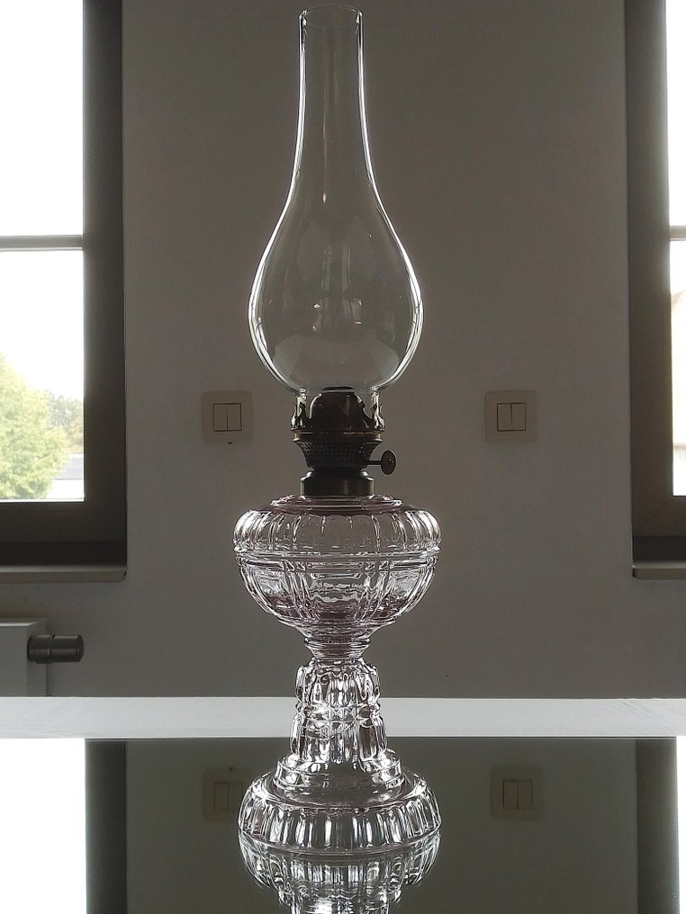 Joseph Lempereur & Lambert Bernard - Brevete L&B - 油灯 - 玻璃、水晶玻璃、铜 #1.0