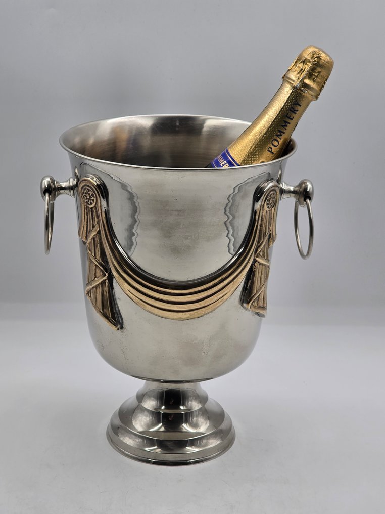 酒柜 -  经典款式配有花环 - 铜镀银或镀铬 #3.2