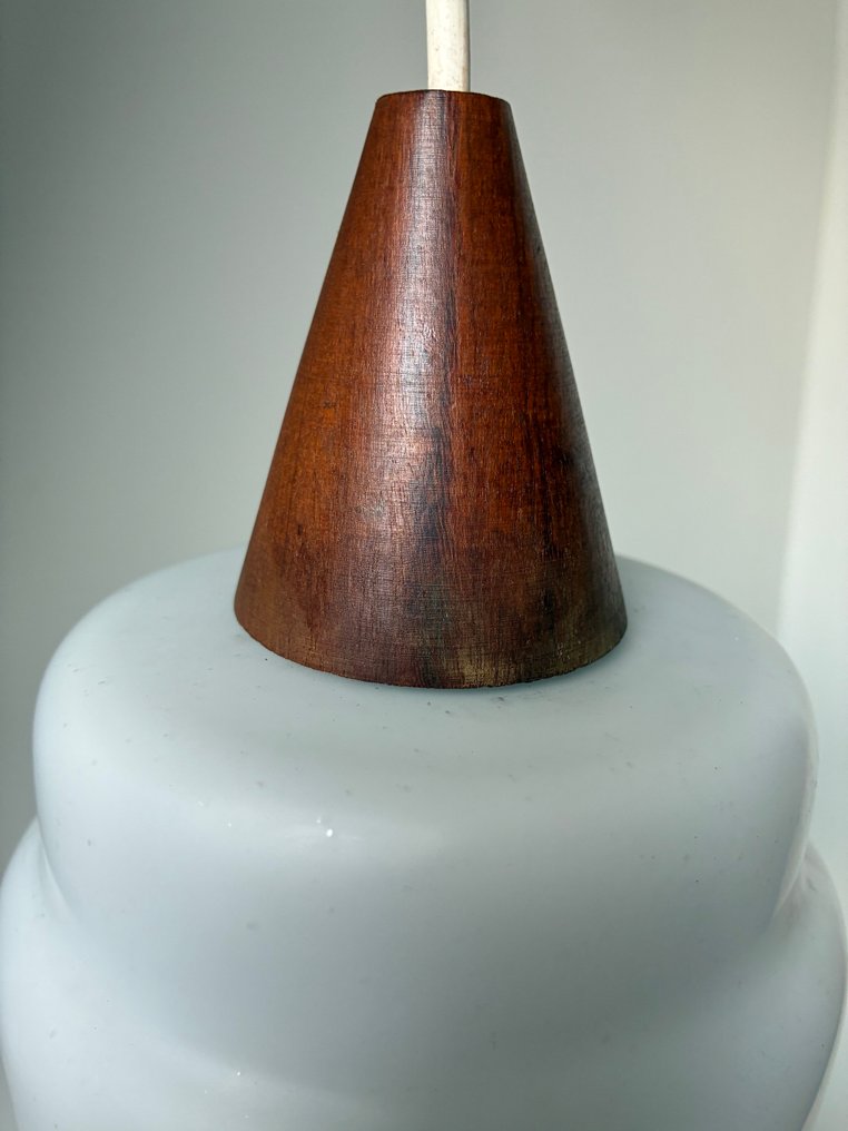 掛燈 - 乳白色玻璃, 柚木 #2.1