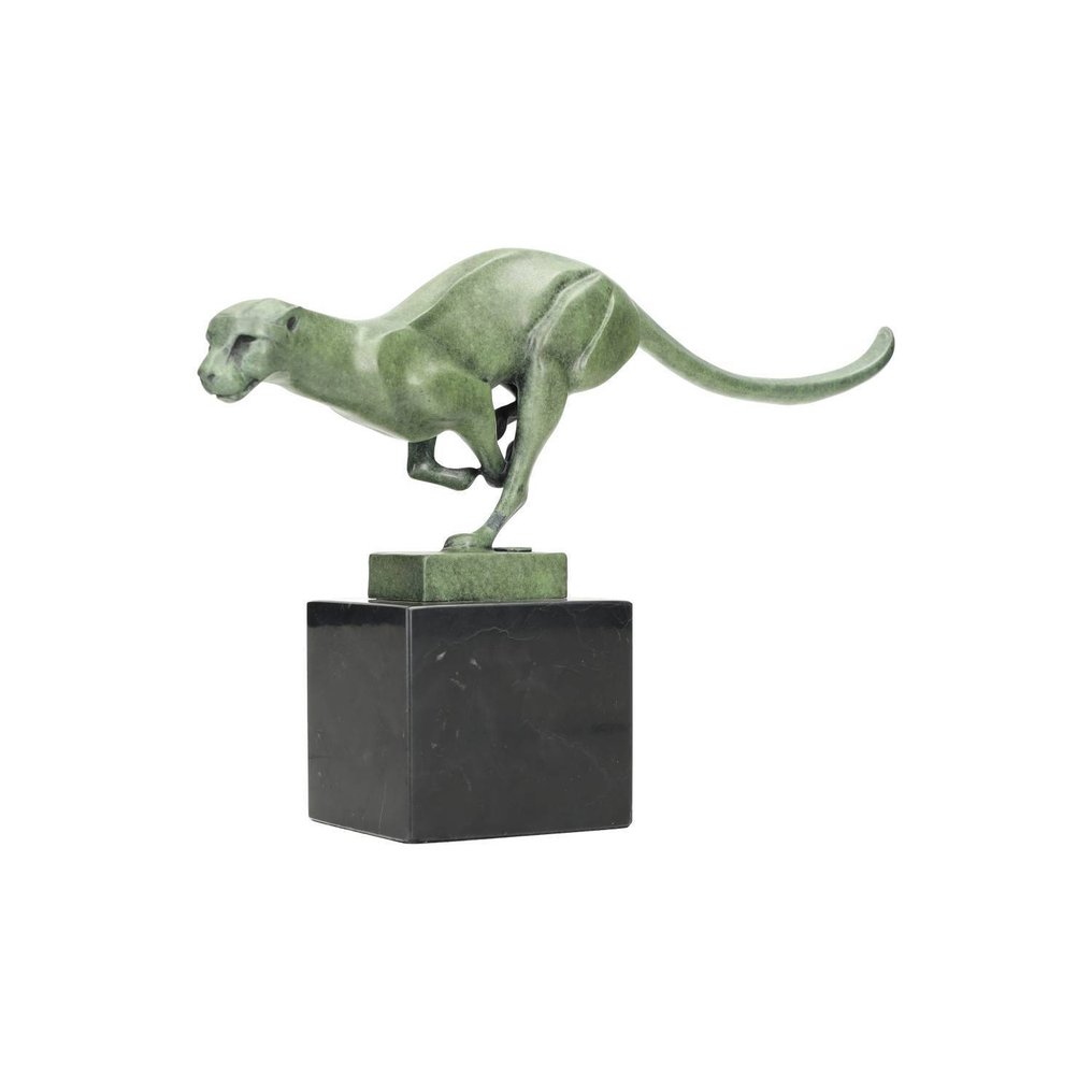 雕像 - luipaard - 黄铜色, 大理石 #2.1