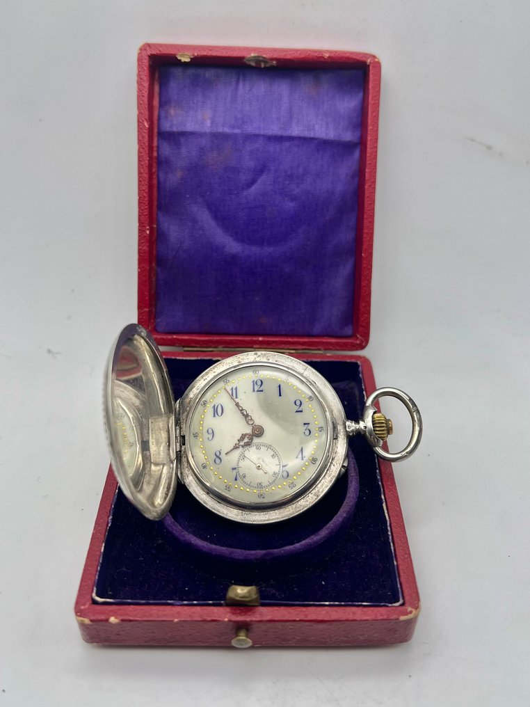 Savonette Argento . Spiral Breguet . Argento . 1890 . Con scatola antica - 1850-1900 #1.0