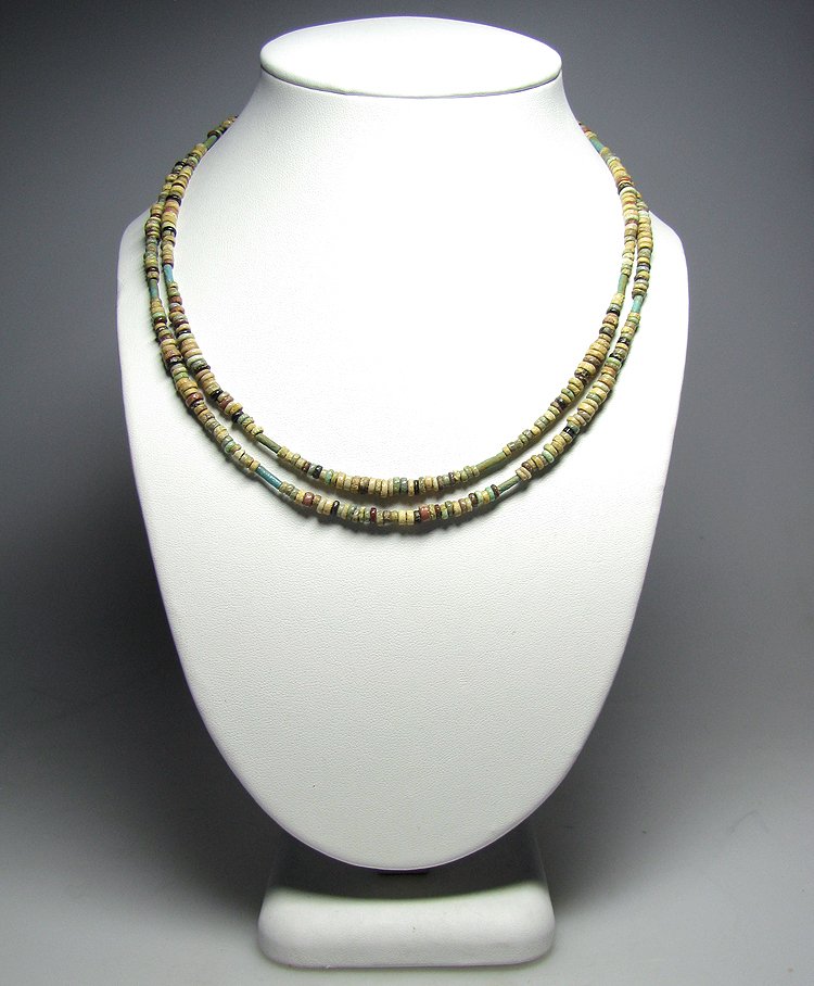 Αρχαία Αίγυπτος, τελευταία εποχή Faience Φορετά δύο αιγυπτιακά κοσμήματα από φαιάνη - από μια παλιά γερμανική συλλογή. - 460 mm (χωρίς τιμή ασφαλείας) #1.0