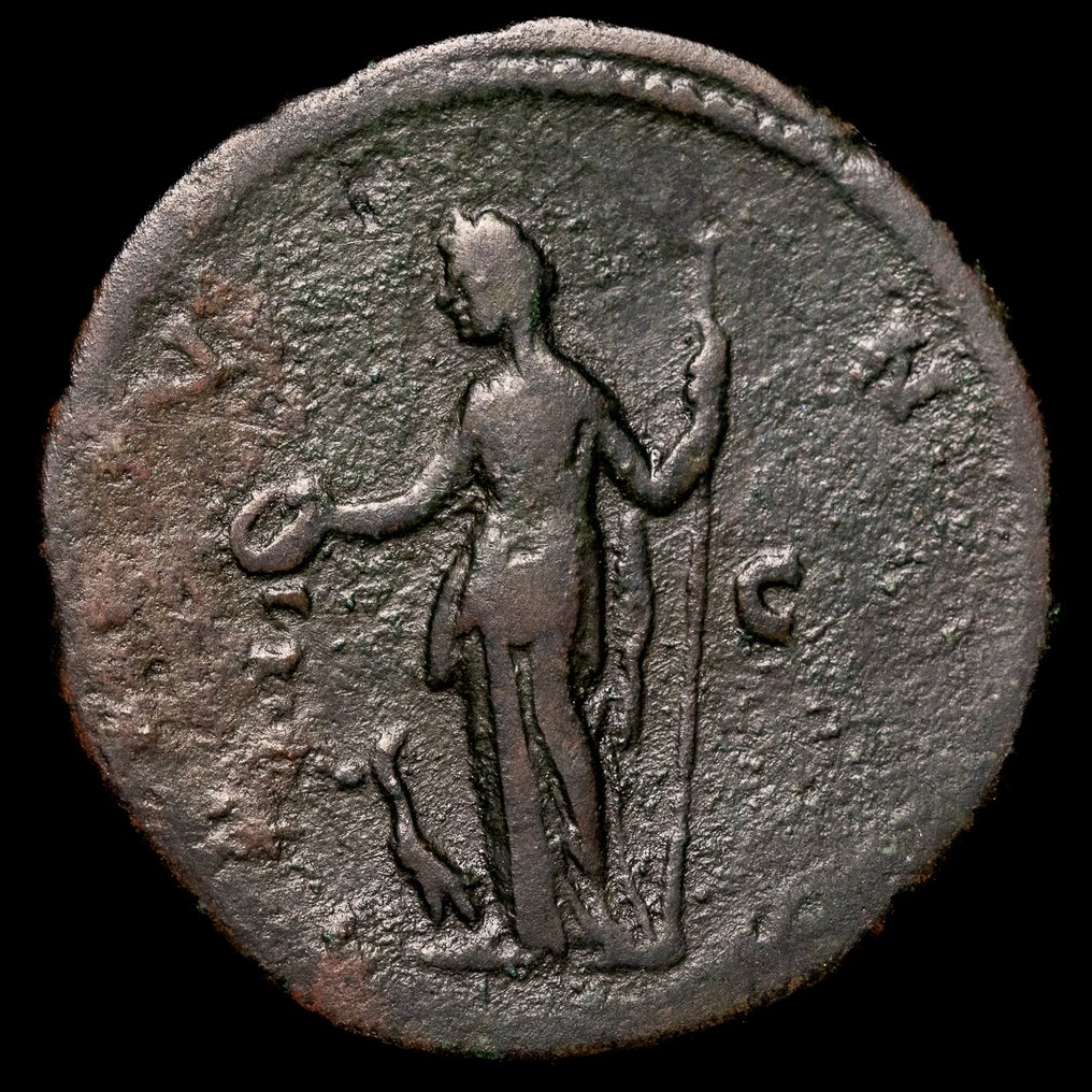 Romeinse Rijk. Faustina II (Augusta, AD 147-175). Sestertius Roma - IVNO (Zonder Minimumprijs) #1.0