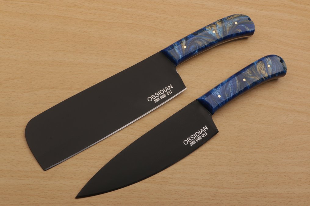 Obsidian - 廚刀 - Kitchen knife set -  介绍Obsidian定制系列厨师刀传统工艺 - 专业钢 - 法國 #2.1