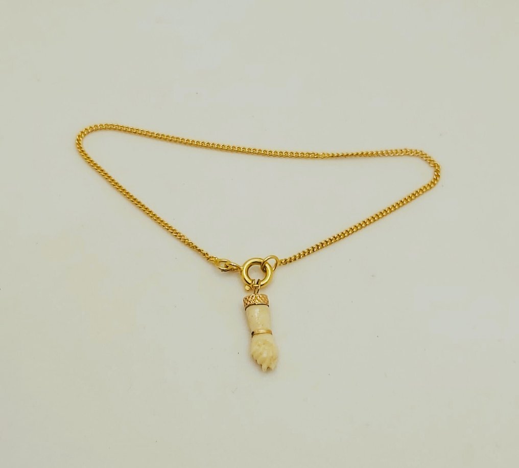 Zonder minimumprijs - 2-delige sieradenset - 19.2 kt. Geel goud #1.0