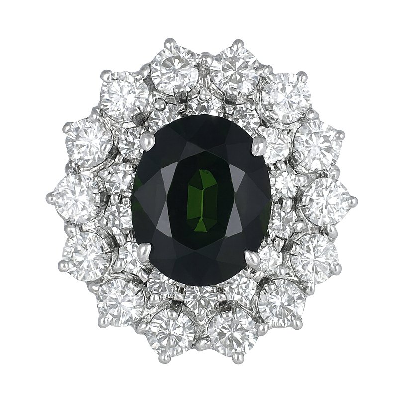 Ring - 18 kt. White gold - 3.45ct. tw. Sapphire - Diamond #3.2