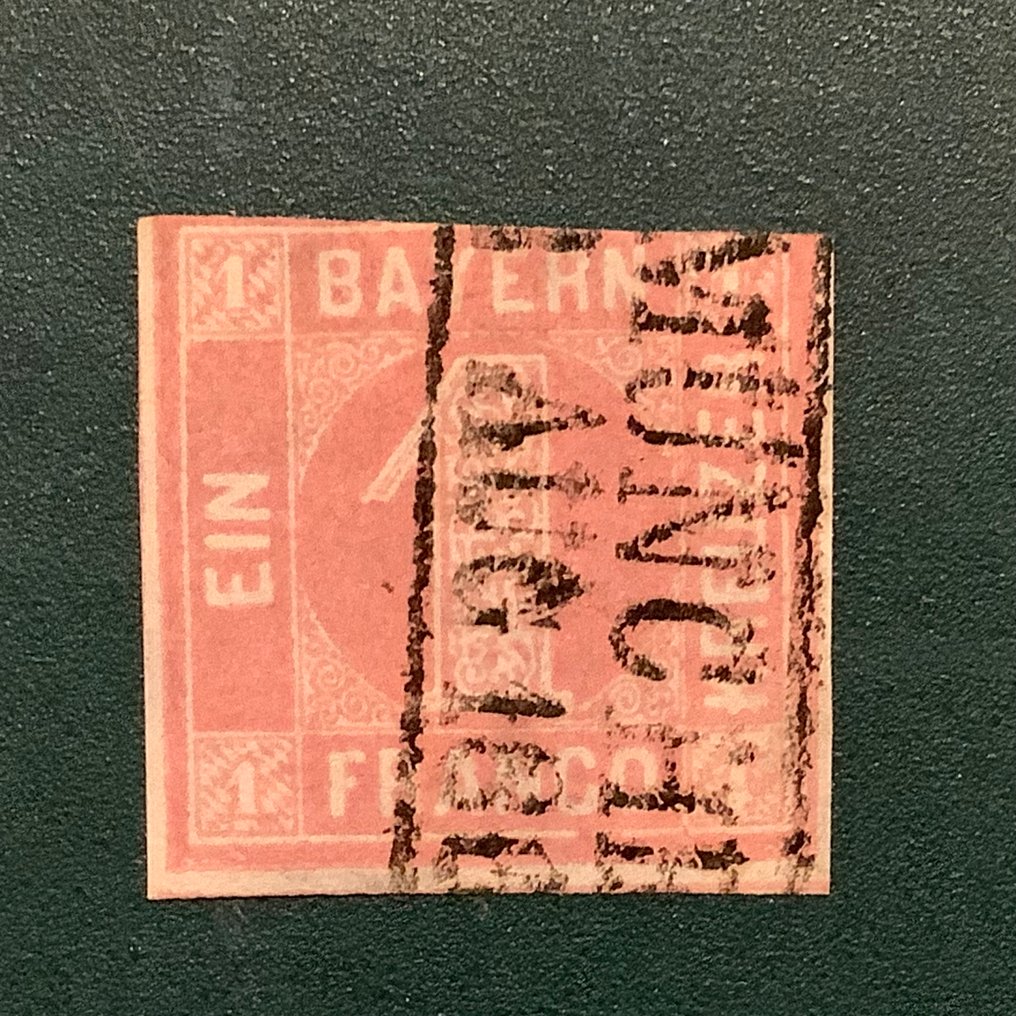 Bavaria 1850 - 1 Kreuzer tyyppi II metsäsertifikaatti Sem - Michel 3 II #1.0