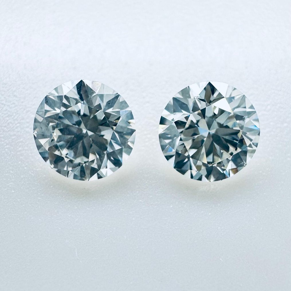 2 pcs Diamond (Natural) - 1.44 ct - Round - I - VS1 - International Gemological Institute (IGI) #1.0