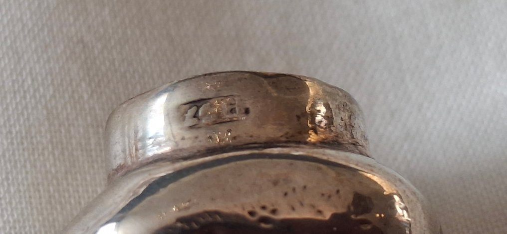 Antiek Hollands Zilveren Burgemeester Pijpje met hoornen mondstuk, eind 19e eeuw. - Pipe - Silver #3.2