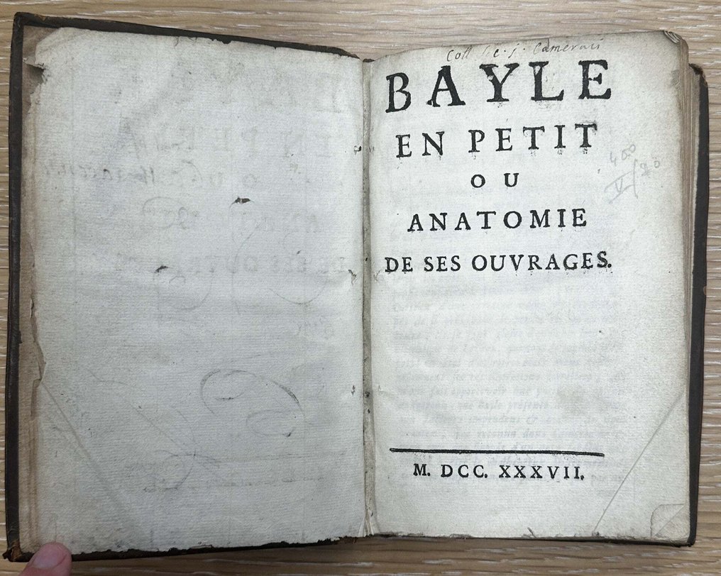 Pierre Bayle - En Petit ou Anatomie de Ses Ouvrages - 1737 #1.0