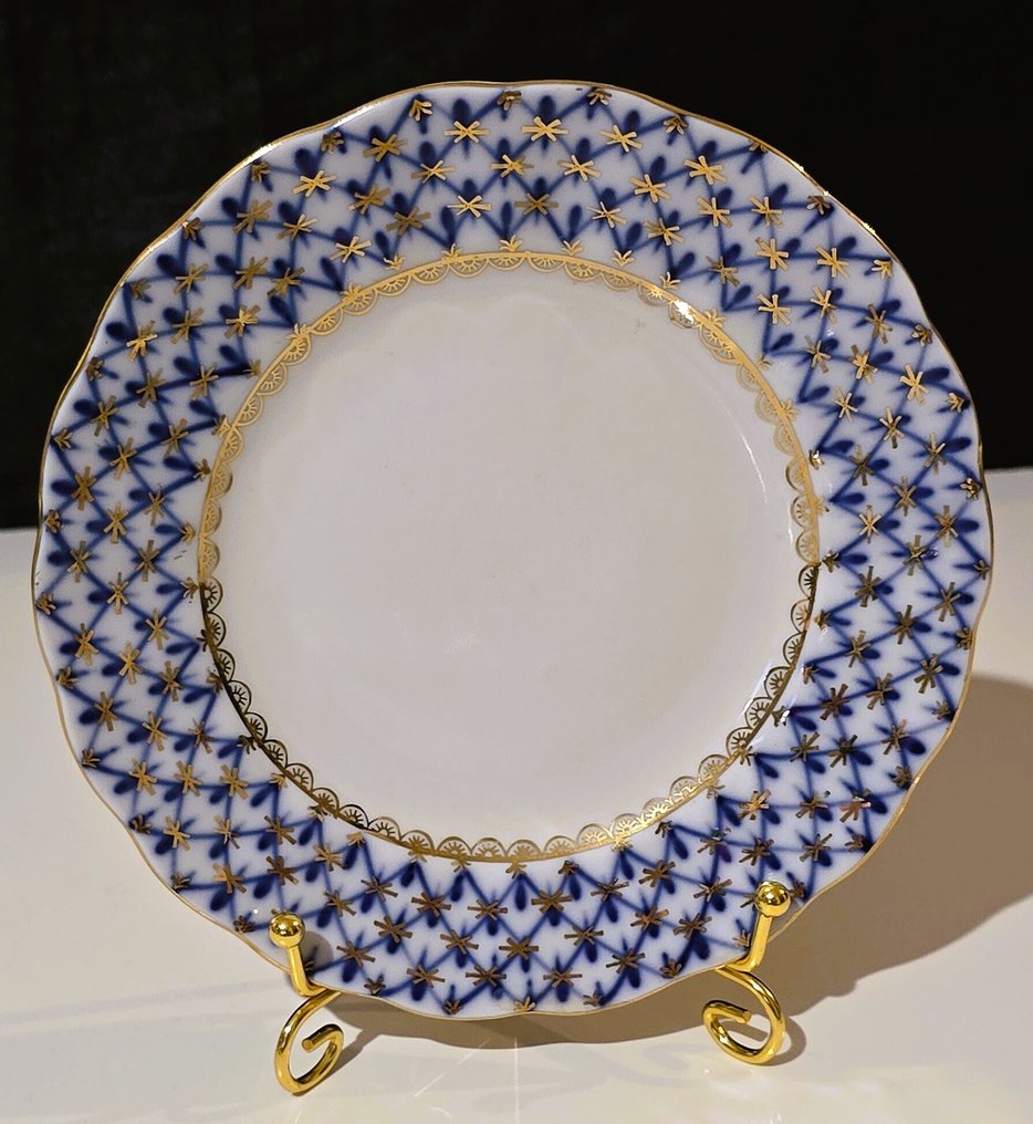 Lomonosov Imperial Porcelain Factory - Szendvicsestányér (6) - Porcelán - Kobalt háló #1.0