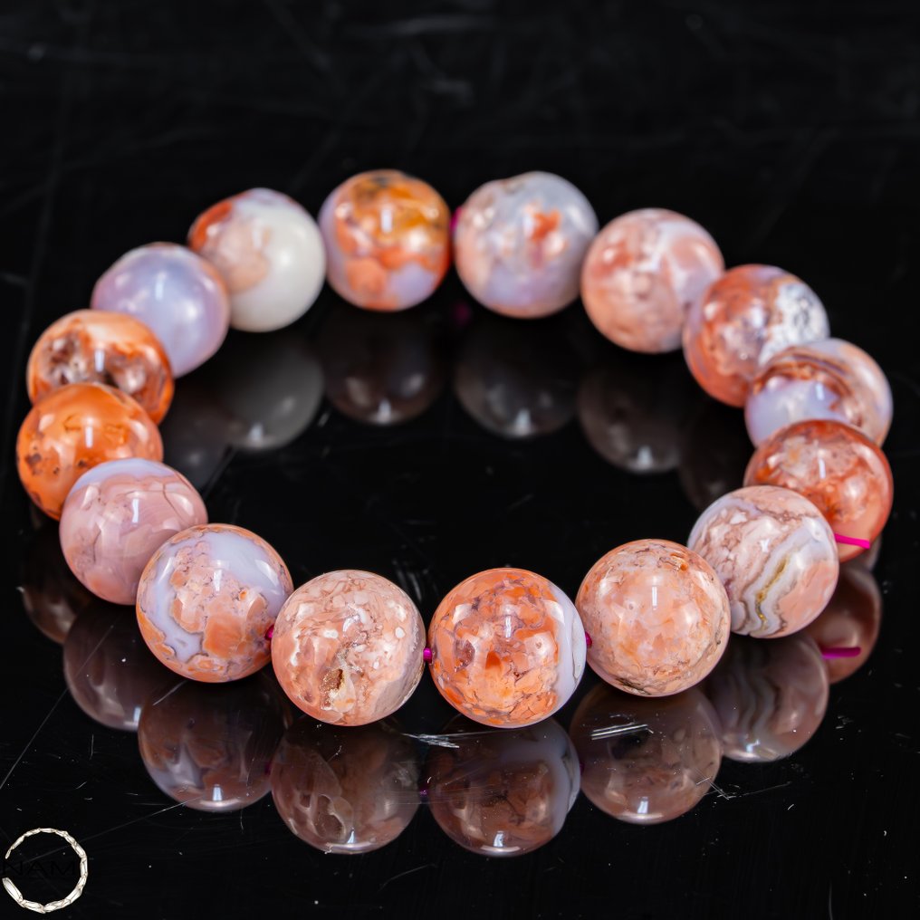 Πανέμορμο βραχιόλι με ζαχαρωτό και χαλαζία Ήπια χρώματα, φυσική κομψότητα και ουράνια ελαφρότητα 260,75ct- 52.15 g #3.2