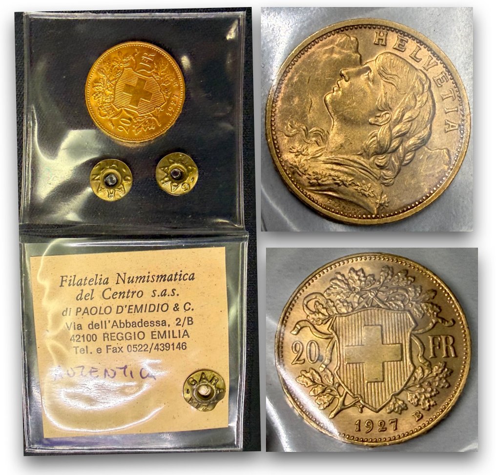 Zwitserland. 20 Francs 1927 Oro/Gold Helvetia  (Zonder minimumprijs) #4.3