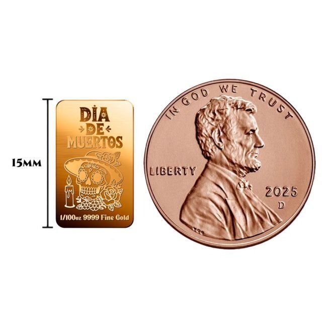2 x 1/100 Troy Ounce - 金 .999 - Scottsdale - Dia de Muertos Bar #3.2