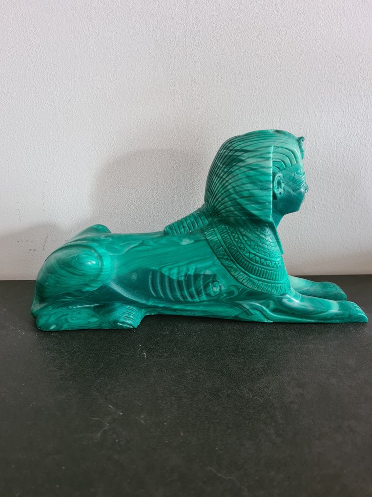 Rzeźba, Sphinx - 25 cm - Malachit #1.0