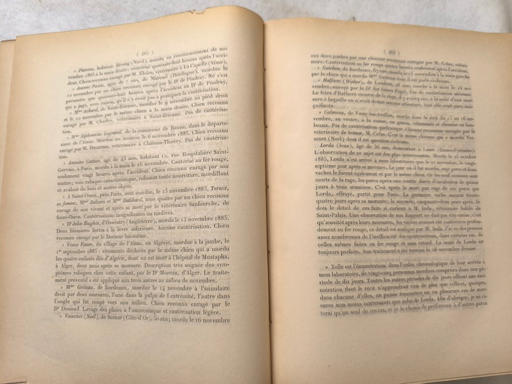 M. Louis Pasteur - Résultats de l'application de la méthode pour prévenir la rage. - 1886 #2.1