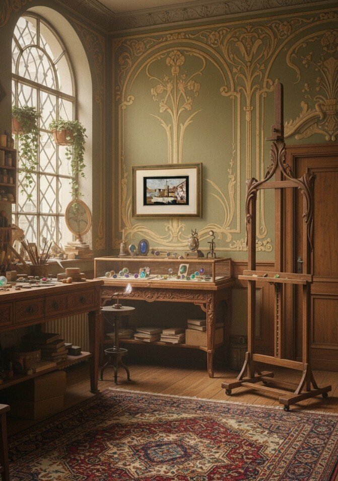 文艺复兴时期风格 马赛克 - 1850-1900 - 一幅 pietre-dure 风景 #1.0