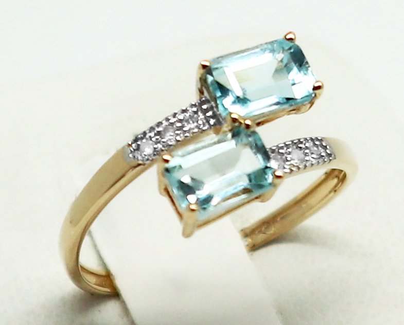 沒有保留價 - 戒指 - 14 克拉 黃金 黃玉 - 鉆石 #2.1