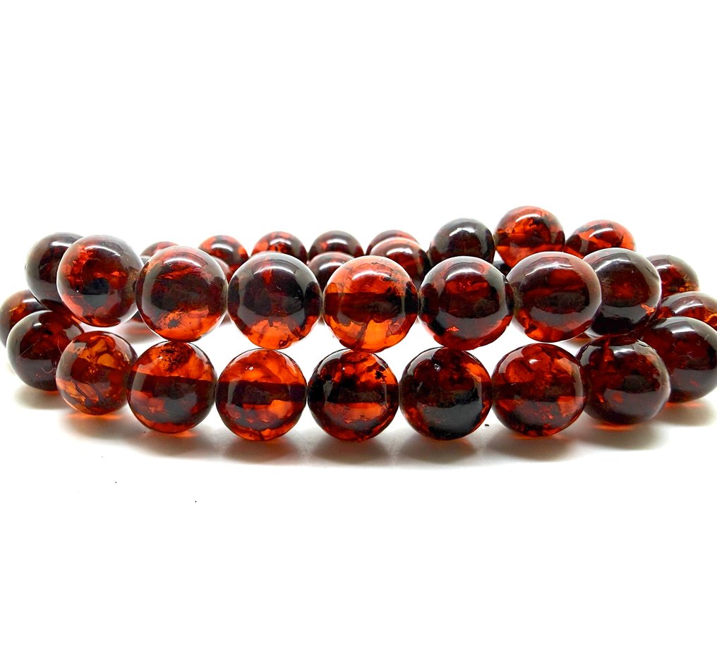 项链 波罗的海琥珀珠 12mm - 琥珀 - Baltic amber - succinite #3.2