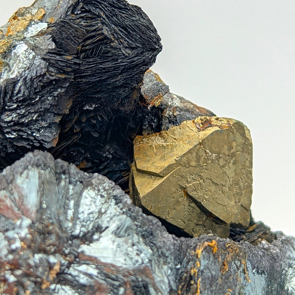 Pirite octaédrica dourada em geode de emathite, Brosso. Geodes - Altura: 99 mm - Largura: 75 mm- 578 g #1.0