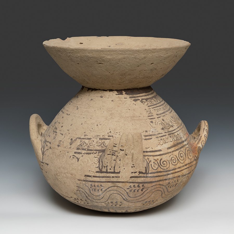 古希臘,邁錫尼 美丽的Daunian陶瓷罐 拥有西班牙进口许可证 #4.3