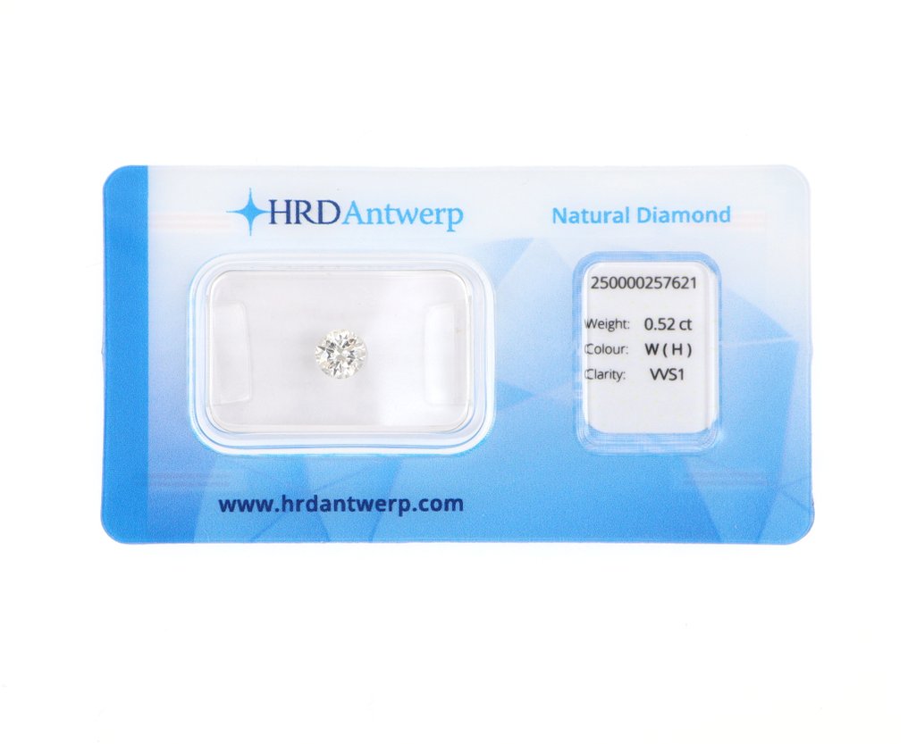 1 pcs Διαμάντι (Φυσικό) - 0.52 ct - Στρογγυλό - H - VVS1 - HRD Αμβέρσας #1.0