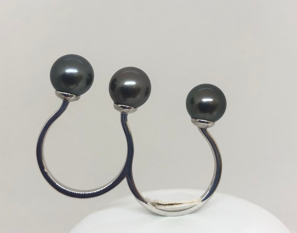 Δαχτυλίδι Μαργαριτάρια Ταϊτής - Λευκό Χρυσό 18K #2.1