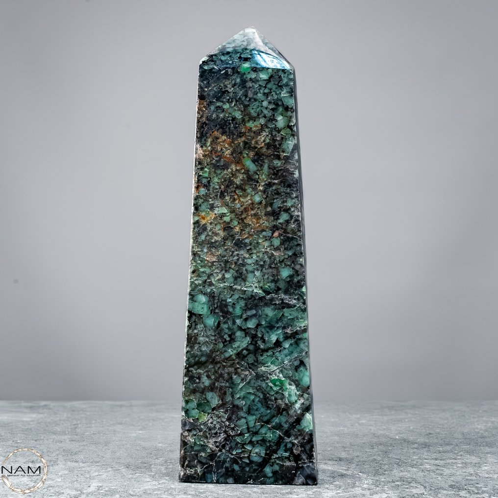 Obeliscul de smarald cu pegmatit și șist lucios – forța naturală majestică în piatră înfățișată Obelisk, Columbia- 515.17 g #3.2