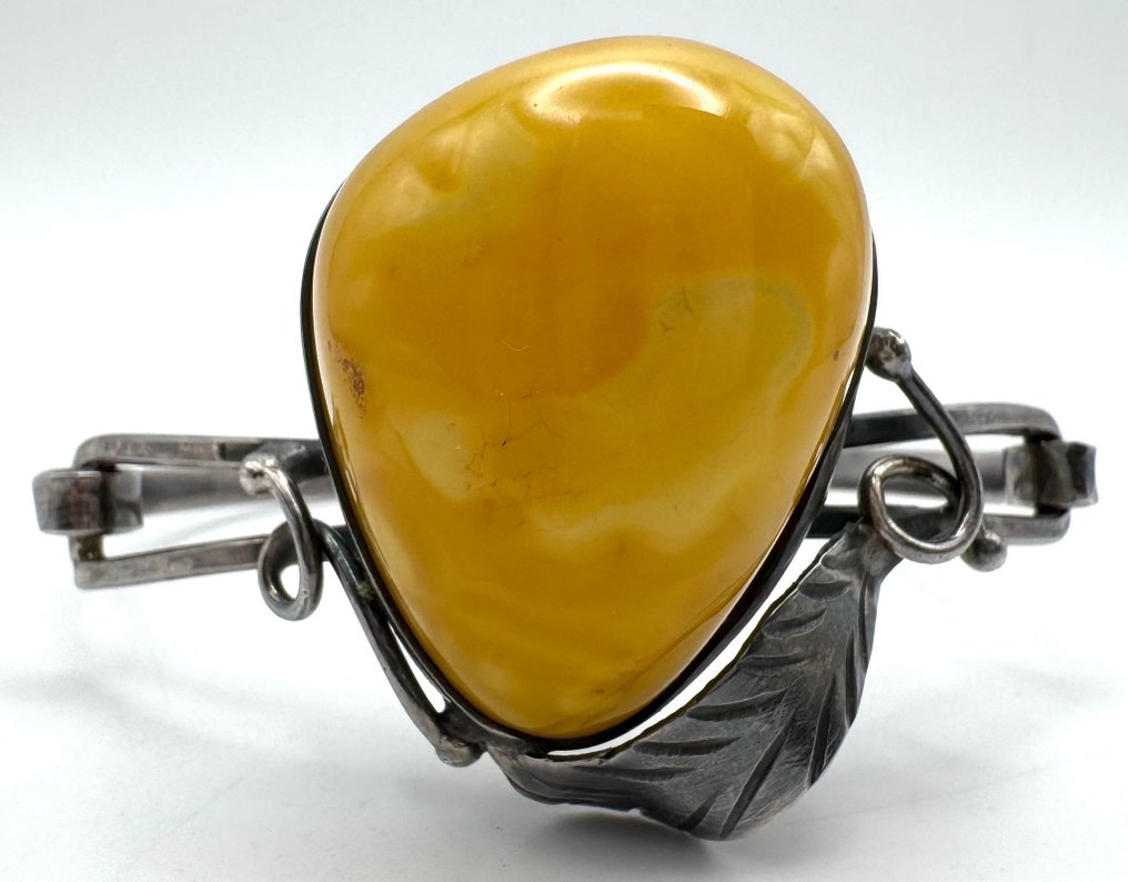 No reserve price - Bracelet Silver Amber #3.2